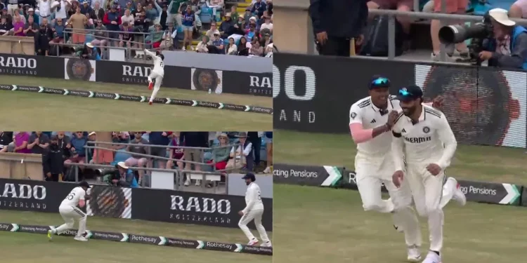 [WATCH] ENG vs. IND 2025: Jamie Smith is returned via a relay catch by Ravindra Jadeja and Sai Sudharsan