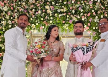 WATCH: Rinku Singh exchanges rings with MP Priya Saroj in an intimate ceremony held in Lucknow