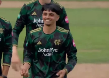 Farhan Ahmed claims stunning hat-trick, five-for vs Lancashire