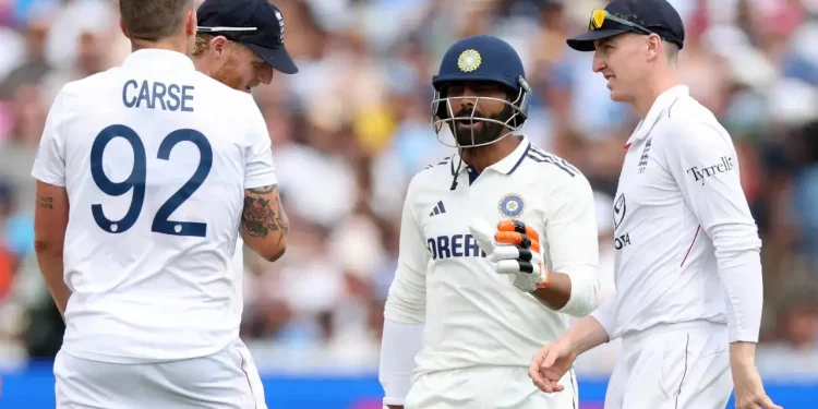 Ravindra Jadeja, Brydon Carse collide while running; sparks fly in heated Day 5 exchange at Lord's 1 Ravindra Jadeja, Brydon Carse collide while running; sparks fly in heated Day 5 exchange at Lord's