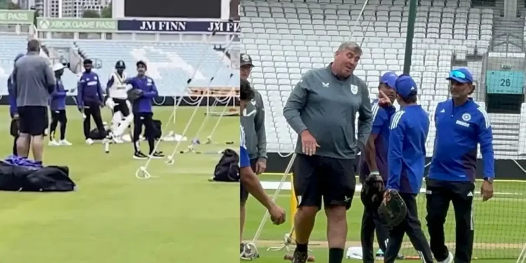 Gautam Gambhir seen in tense exchange with Oval groundsman 1 Gautam Gambhir seen in tense exchange with Oval groundsman