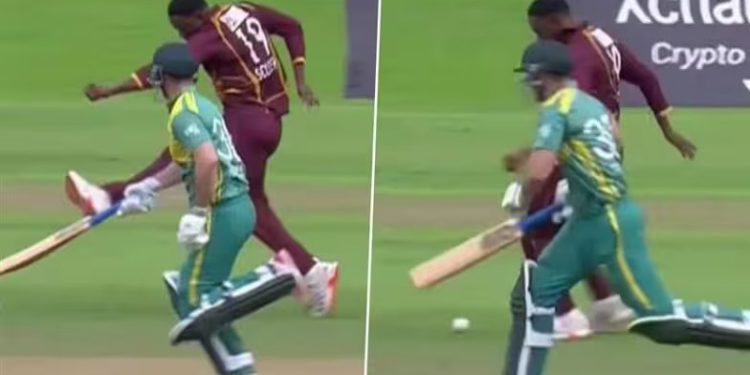 Sheldon Cottrell's clever footwork sends Sarel Erwee packing 1 Sheldon Cottrell's clever footwork sends Sarel Erwee packing