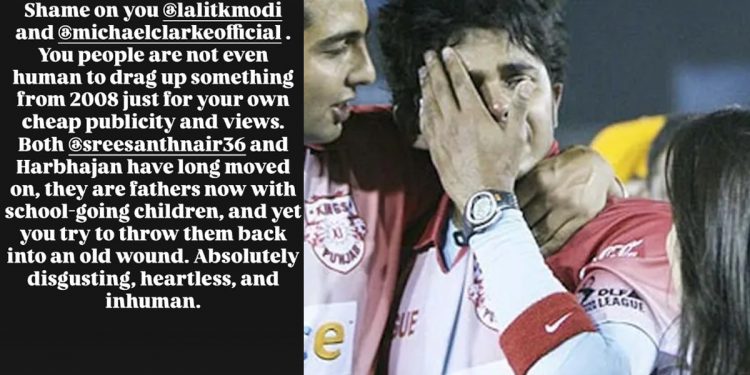 'You deserve to be sued' - Sreesanth's wife slams Lalit Modi, Clarke for sharing slapgate video 1 'You deserve to be sued' - Sreesanth's wife slams Lalit Modi, Clarke for sharing slapgate video