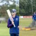 Ground staff burns pitch after rain in Namibia vs Scotland WC League 2 match 7 Ground staff burns pitch after rain in Namibia vs Scotland WC League 2 match