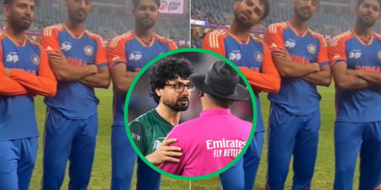 Arshdeep, Jitesh, Harshit mimic Abrar Ahmed’s trademark move