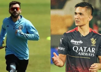 Kohli shares fitness scores with Chhetri in London