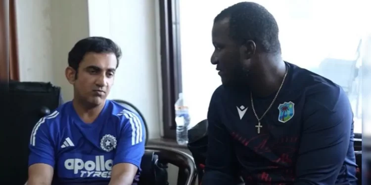 Gautam Gambhir visits WI dressing room after Delhi Test 1 Gautam Gambhir visits WI dressing room after Delhi Test